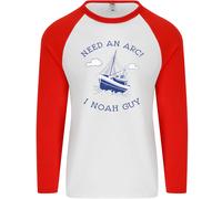 Bisogno Un Arc ? I Noè Guy Divertente Ateismo Uomo L/S Baseball T-Shirt