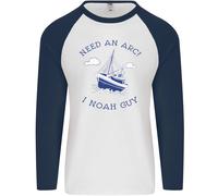 Bisogno Un Arc ? I Noè Guy Divertente Ateismo Uomo L/S Baseball T-Shirt