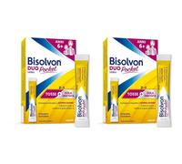 Bisolvon Duo Pocket Sciroppo per Tosse Secca, Tosse Grassa, Gola irrit