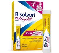 Bisolvon Duo Pocket Sciroppo Tosse Secca e Grassa 12 Stick Adulti e Bambini 6+ Gola Irritata