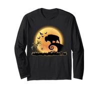 Bison Animal And Moon Funny Scary Halloween Costume Maglia a Manica