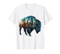 Bison Art - Animali selvatici, montagne, natura, motivo animali selvatici, bisonte Maglietta