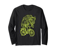 Bison - Bicicletta da Bicicletta Buffalo Divertente con Animali Maglia a Manica