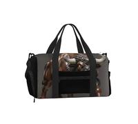 Bison - Borsone in gesso con scomparto per scarpe, per sport, palestra, weekender, unisex, impermeabile, con tasca bagnata per scarpe sporche