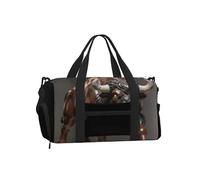 Bison - Borsone sportivo in gesso con scomparto per scarpe, leggero, da palestra, per uomo e donna, borsa da viaggio impermeabile con tasca bagnata