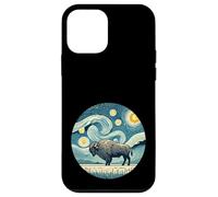 Bison Buffalo Farm Animal - Van Gogh Starry Night Style Custodia per iPhone 12 mini