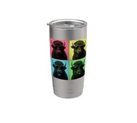 Bison Buffalo Pop Art Funny American Bisonte Amante Photo Booth Bicchiere termico in acciaio inox doppia parete