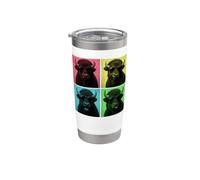 Bison Buffalo Pop Art Funny American Bisonte Amante Photo Booth Bicchiere termico in acciaio inox doppia parete