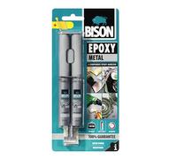 Bison - Colla epossidica metallo bicomponente 24ml colore metallizzato