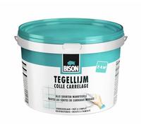 Bison Colla per piastrelle, secchio 4 kg, per tutti i tipi di piastrelle, resistente all'umidità, facile da lavorare, senza solventi