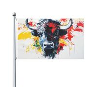 Bison Head - Bandiere per la casa da cortile, 0,9 x 1,5 m, con occhielli, decorazioni per interni ed esterni, feste per la casa