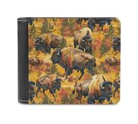 Bison Herd - Portafogli con stampa morbida, sottile, con tasca frontale e porta carte di credito, unisex, 11,4 x 8,9 cm, Stile:, Taglia unica