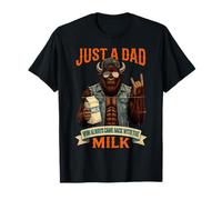 Bison Papa Just A Dad Who Always Tornò con Il Latte Maglietta