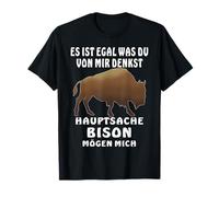 BISON PIACE BUFFA Animale Toro Wild Wisent Bison Maglietta