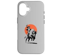 Bison Rider Cowboy Dude on an American Buffalo Custodia per iPhone 16