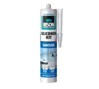 Bison Sigillante in silicone trasparente da 300 ml, sigillante sanitario, impermeabile, resistente alla muffa, resistente allo sbiadimento, permanente, elastico, facile da lavorare