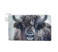 Bison Snowstorm - Portamonete alla moda, in tela, portatile, per uomo e donna, Stile:, Taglia unica, Portamonete