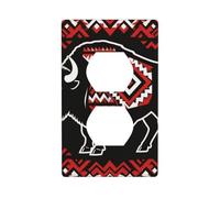 Bison Totem Art - Placca per interruttori in policarbonato infrangibile, 1 banda, senza viti, per casa e ufficio