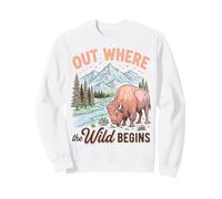 Bison Wilderness Outdoor Adventure Nature Lover Mountains Felpa