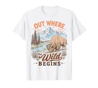 Bison Wilderness Outdoor Adventure Nature Lover Mountains Maglietta