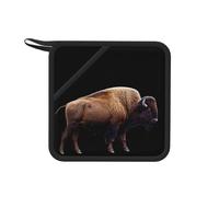 Bison with Head Bowed 1 tappetino resistente al calore, tappetino isolante quadrato da 18 cm, adatto per cucinare, cuocere, pentole calde, ecc.