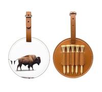 Bison with Head Bowed Brown Golf Tee Storage Bag - Facile da trasportare e più efficiente nel giocare a golf