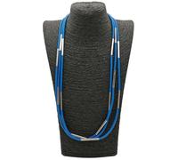 BISONBLUE Collana da donna con ciondolo in gomma multicolore, per donne, realizzata a mano, collana etnica, abbigliamento, collane per feste, AdjustAble, Silicone