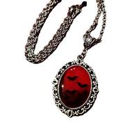 BISONBLUE Collana Donna Catena Pendente Ciondolo Girocollo Ragazze Collana Pipistrello Vampiro Ciondolo In Rilievo Di Cristallo Collana Con Pipistrello Nero E Cristallo Rosso Mistero D