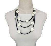 BISONBLUE Collana Donna Pendente Collane Regalo Ciondolo Necklace Collane In Legno Multicolore Collana Da Donna Corda In Gomma Accessori Per Abiti Gotici Catene Per Maglioni Bianche