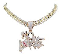 BISONBLUE Collana Uomo Ciondolo Donna Catenella Regalo Ciondoli Per Collana Hip Hop No Love Per Uomo E Donna