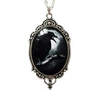 BISONBLUE Collana Uomo Ciondolo Donna Catenella Regalo Collana Con Ciondolo A Forma Di Corvo Gotico Collana Con Ciondolo A Forma Di Corvo Incrociato Accessori Regalo Mistici Catena A Corda Goth C