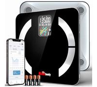 Bisonbody Bilancia digitale intelligente, progettata per gli appassionati di cardio, 22 metriche tra cui indice cardiaco, frequenza cardiaca, frequenza muscolare, massa corporea magra, robusto vetro