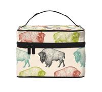 Bisonte americano, Borsa per il trucco Borsa per cosmetici Borsa da viaggio portatile da viaggio Astuccio per matite