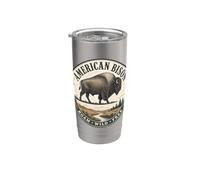 Bisonte americano Buffalo vagare selvaggio libero Bicchiere termico in acciaio inox doppia parete