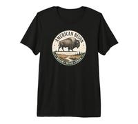 Bisonte Americano Buffalo vagare Selvaggio Libero Maglietta Premium