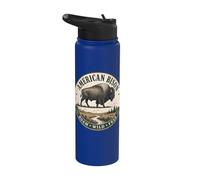 Bisonte americano Buffalo vagare selvaggio libero Stainless Steel Insulated Water Bottle