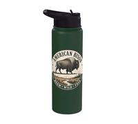 Bisonte americano Buffalo vagare selvaggio libero Stainless Steel Insulated Water Bottle