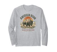 Bisonte Americano Dove Il Vagare Selvaggio Maglia a Manica