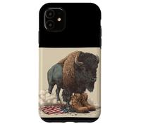 Bisonte americano in cerca militare per gli amanti dei bisonti Custodia per iPhone 11