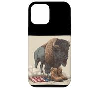 Bisonte americano in cerca militare per gli amanti dei bisonti Custodia per iPhone 12 Pro Max