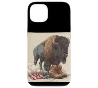 Bisonte americano in cerca militare per gli amanti dei bisonti Custodia per iPhone 13