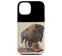 Bisonte americano in cerca militare per gli amanti dei bisonti Custodia per iPhone 14