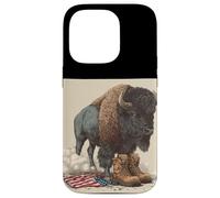 Bisonte americano in cerca militare per gli amanti dei bisonti Custodia per iPhone 14 Pro