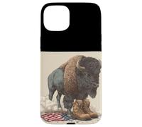 Bisonte americano in cerca militare per gli amanti dei bisonti Custodia per iPhone 15 Plus