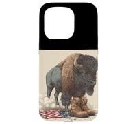 Bisonte americano in cerca militare per gli amanti dei bisonti Custodia per iPhone 15 Pro