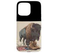 Bisonte americano in cerca militare per gli amanti dei bisonti Custodia per iPhone 15 Pro Max