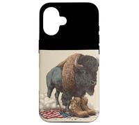 Bisonte americano in cerca militare per gli amanti dei bisonti Custodia per iPhone 16