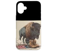 Bisonte americano in cerca militare per gli amanti dei bisonti Custodia per iPhone 16 Plus