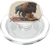 Bisonte americano in cerca militare per gli amanti dei bisonti PopSockets PopGrip per MagSafe
