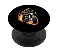 Bisonte americano in sella a una moto Design divertente bisonte PopSockets PopGrip Adesivo